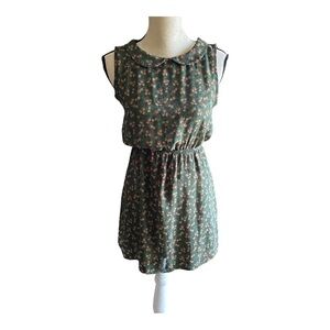 HELLO MISS-GREEN FLORAL OPEN BACK DRESS-SIZE SMALL